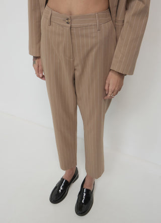 Pinstripe cigarette trousers