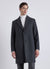 Single-breasted coat with notch lapel collar