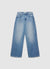 Jeans wide leg con strass laterali