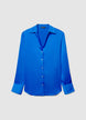 V-neck faux satin shirt - XS
