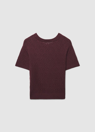 T-shirt punto traforato a tinta unita
