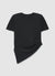 T-shirt with side ruching and asymmetric hem