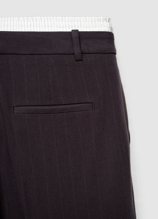 Pantaloni palazzo gessati e vita boxer