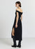 Kleid mit weitem Ausschnitt, einfarbig