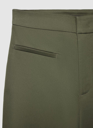 Solid colour cropped flare trousers