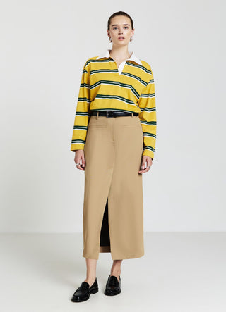 T-shirt a righe con collo polo