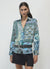 Patchwork patterned satin-like shirt