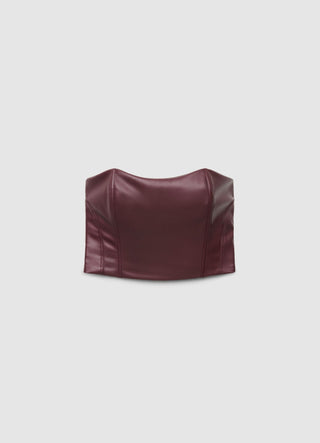 Strapless bustier top with zip closure