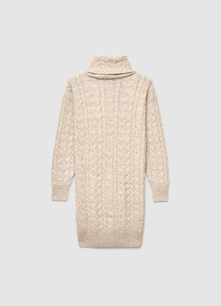 Robe en maille col roulé avec motif torsadé