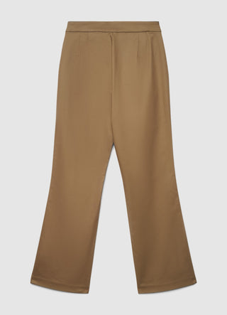 Solid colour cropped flare trousers