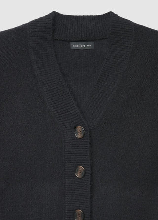 Einfarbiger Strickcardigan mit Knöpfen