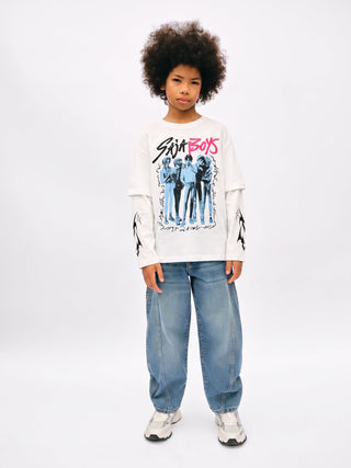 T-shirt oversize con stampa e scritta