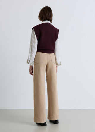 Jeans wide leg con pieghe