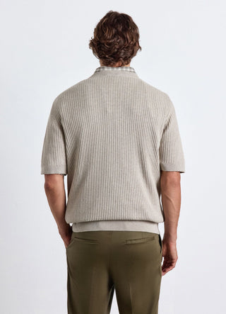 Solid colour knitted fabric T-shirt