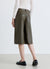 Plain-colour bermuda shorts with topstitching