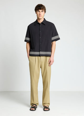 Pantaloni wide leg in misto lino
