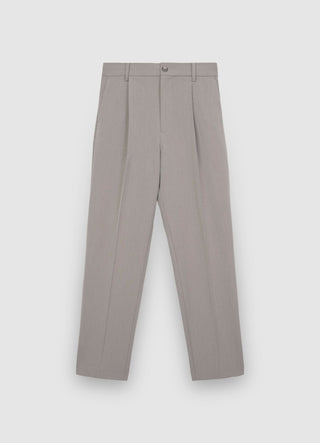 Trousers with pleats and elasticated waist