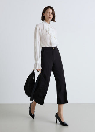 Wide-leg culotte trousers