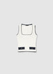 Tank top with contrast edging and buttoned pockets - XS