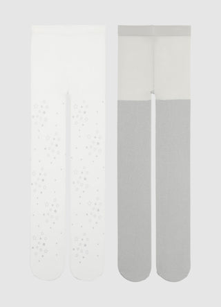 Pack of 2 tights with sparkling star effect