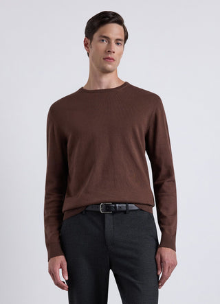 Maglia girocollo con profili a contrasto