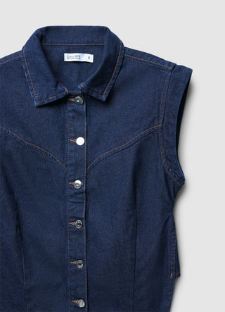 Camicia smanicata denim