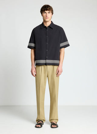 Camicia boxy con righe a contrasto