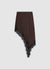 Asymmetric faux satin skirt with lace details
