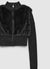 Maglia crop finto pelo