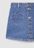 Gonna mini in denim con tasche a cuore