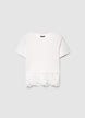 T-shirt con fondo in sangallo - XS