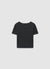 T-shirt with front tie and lace insert
