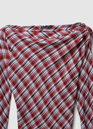 Patterned shawl collar blouse