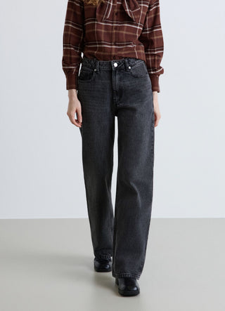 Jeans wide leg a vita alta