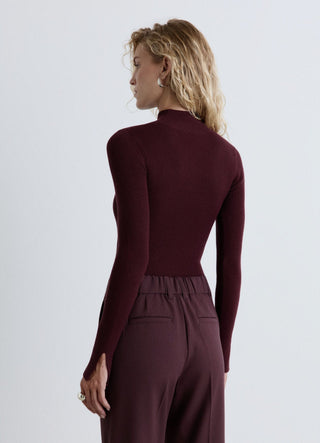 Ribbed body with high neck
