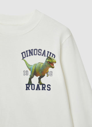 T-shirt a maniche lunghe con stampa dinosauri