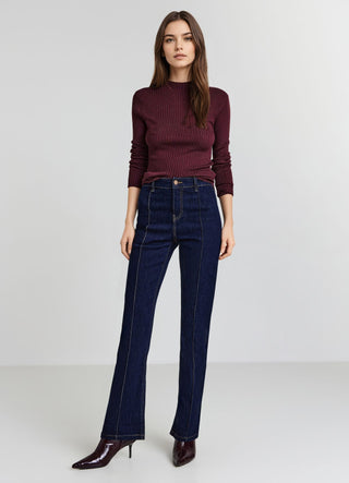 Jeans flare con nervature