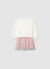 Abito felpa con stampa e gonna in tulle