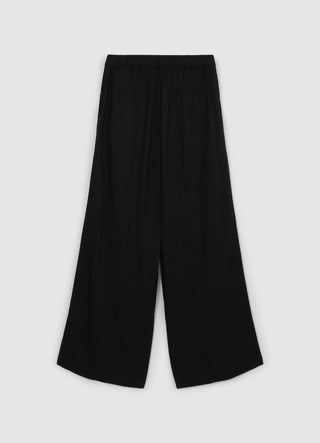 Linen-blend palazzo trousers