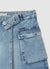 Skort cargo in denim con cintura