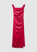 Kleid mit weitem Ausschnitt, einfarbig - XS