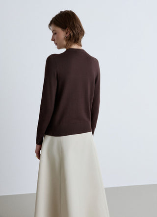Crew neck cardigan with buttons