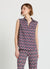 Top sleeveless with classic patterned collar