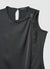 Asymmetric faux satin top with buckle