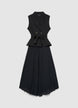 Abito gilet con gonna plissé e cintura - XS
