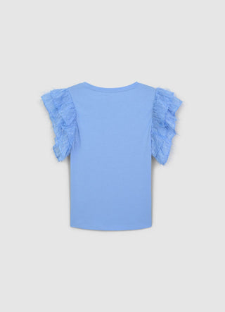 T-shirt maniche volant