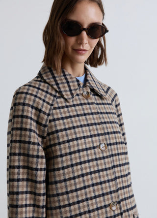 Cappotto monopetto a quadri