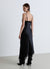 Asymmetric slip dress with lace
