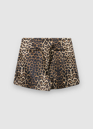 Hosenrock aus Satinimitat mit Animal-Print