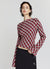 Patterned shawl collar blouse